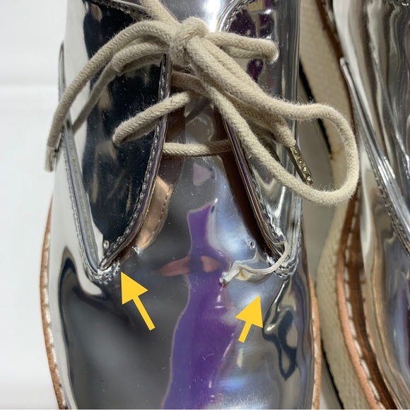 Zara Metallic Silver Platform Lace Up Shoes Size 37/US 6.5 - Picture 13 of 13